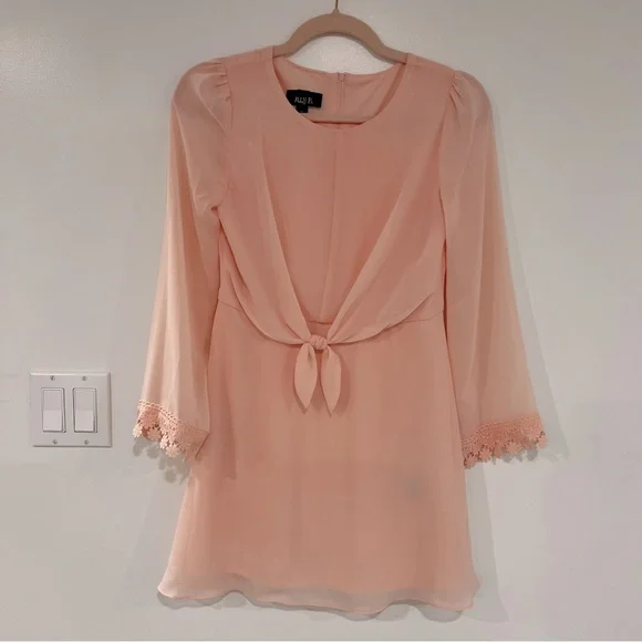 open lace back dress Pink Ditsy Fit And Flare Dress Mini